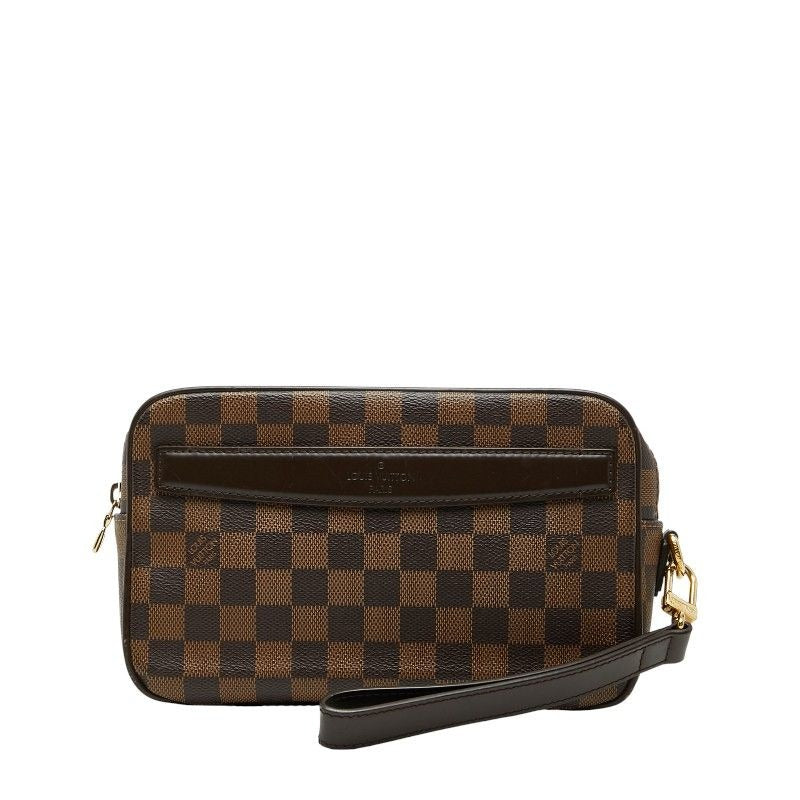 Louis Vuitton Damier Pochette Saint Paul Second Bag Clutch Brown