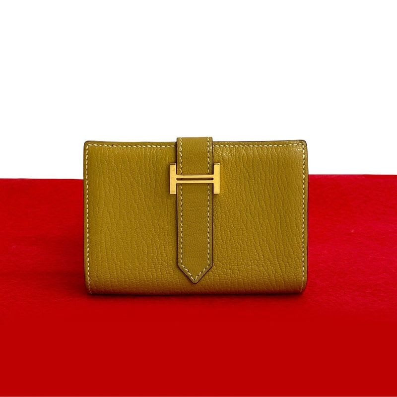 Hermes Bearn Mini Chevre Leather Card Case Business