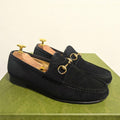 Gucci Horsebit Loafers Suede Black 36