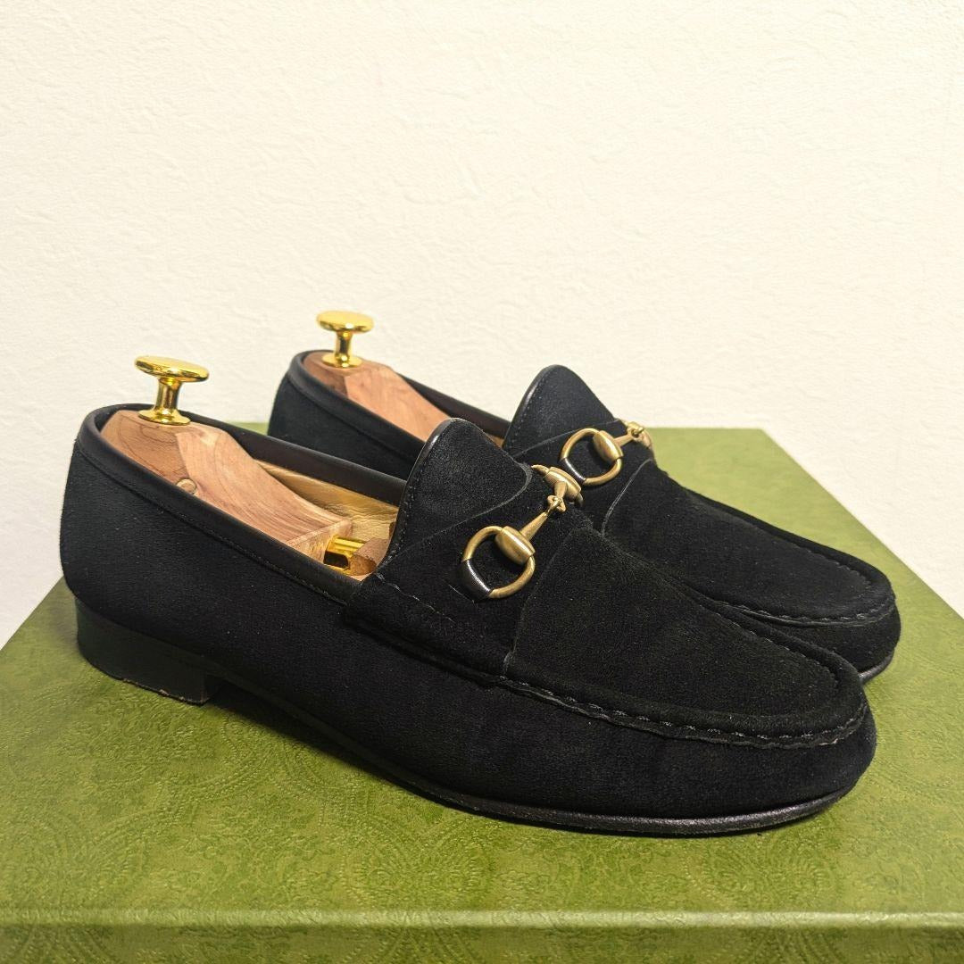 Gucci Horsebit Loafers Suede Black 36