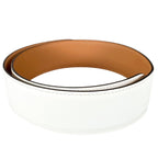 Hermes Veau Epsom Brown White Scarf Belt Silver — view 2