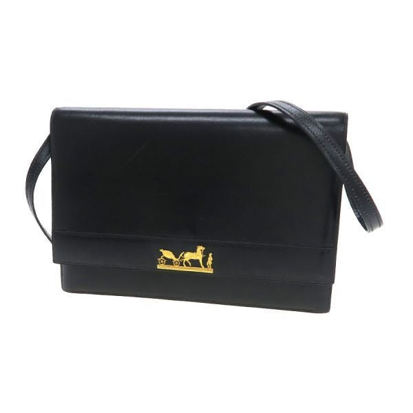 Hermes Eugenie Black Leather Crossbody Bag