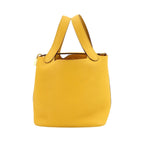 Hermes Picotin Lock PM Hand Bag Taurillon Clemence Joan Ambre