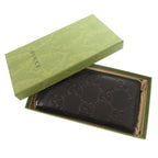 Gucci GG Embossed Black Round Zipper Long Wallet 1335 — view 2