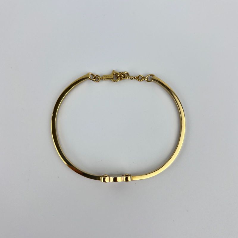 Celine Logo Triomphe Accessory Bracelet Bangle Gold Vintage — view 3