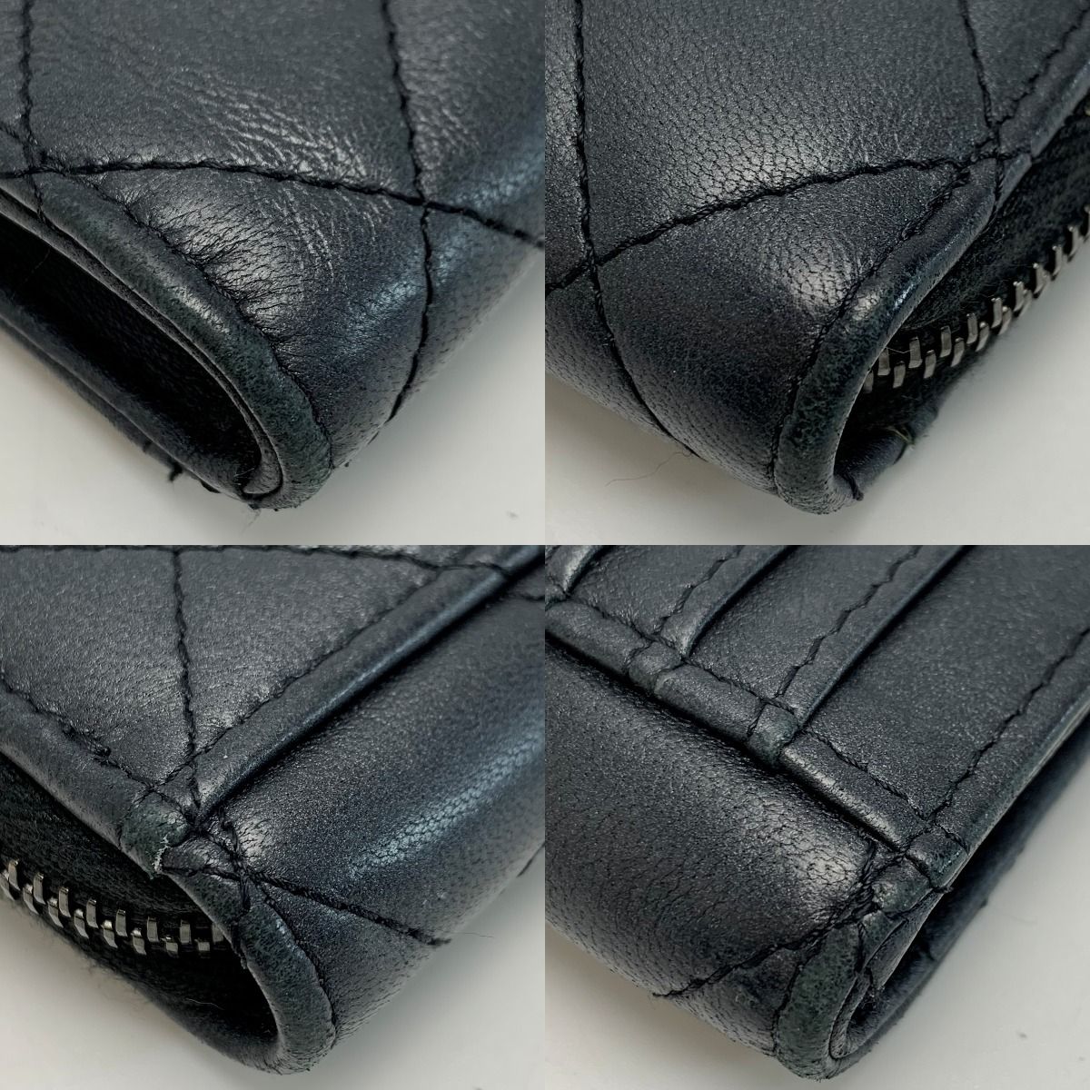 Chanel Quilted Classic Zip Card Ap3179 Black Case — view 6