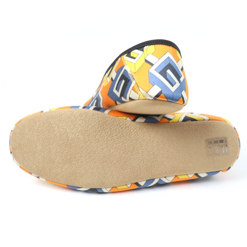 Gucci Geometric G All Over Logo Satin Room Shoes In Orange 37 — view 7