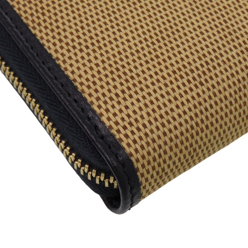 Gucci 1955 Horsebit 0416 Canvas Leather Beige Long Wallet 0393 — view 9