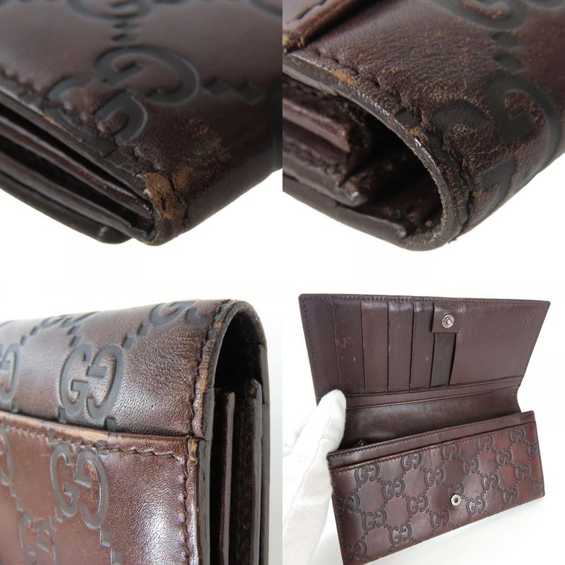 Gucci Bifold Wallet Sima Leather Dark Brown Long Small Accessories — view 5