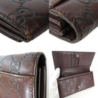 Gucci Bifold Wallet Sima Leather Dark Brown Long Small Accessories — view 5