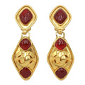 Chanel CC Logo Color Stone Diamond Earrings