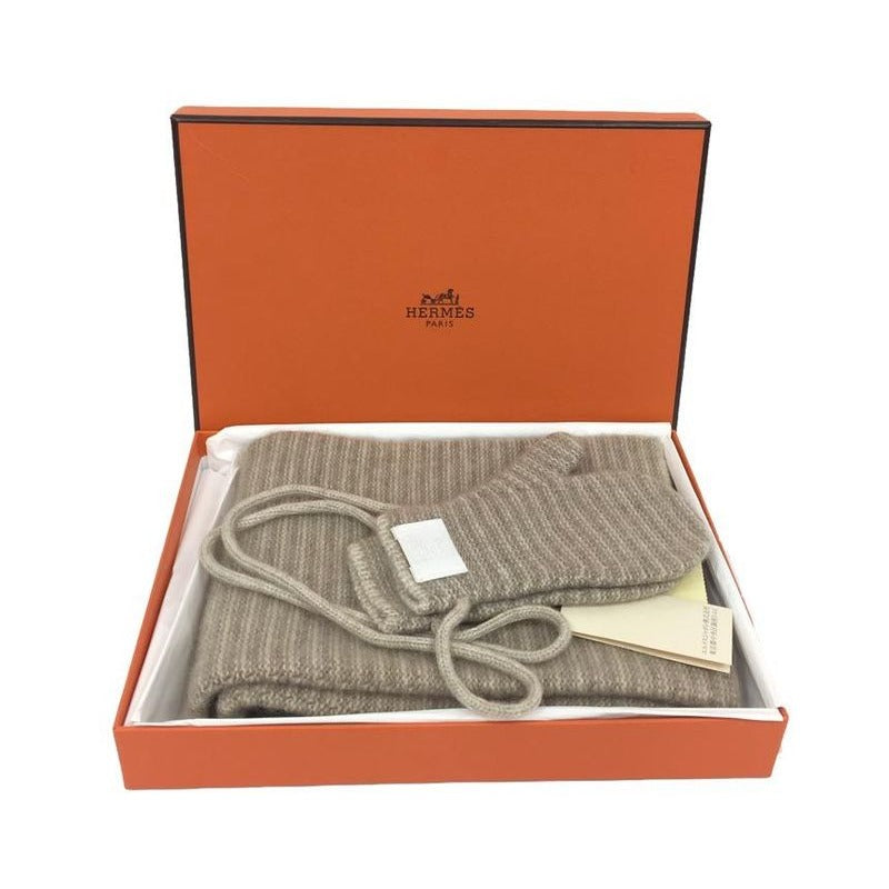 Hermes Baby Kids Scarf And Gloves Set M-03 Cashmere Beige New — view 2