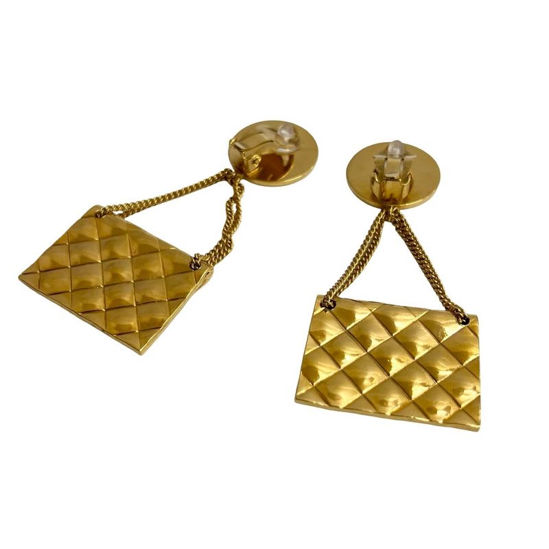 Chanel Quilted Bag Motif Earrings Accessories 93P — view 4