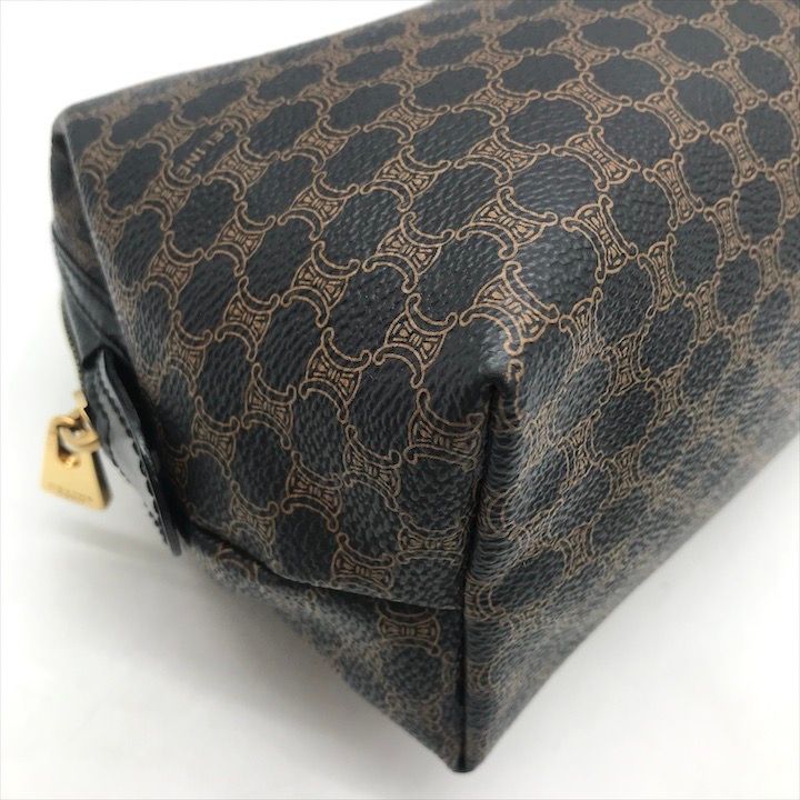 Celine Black Macadam Triomphe Leather Second Pouch Case Brown — view 5