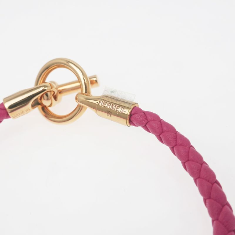 Hermes Grennan Bracelet Rose Mexico Gold Hardware Bangle Accessories — view 6