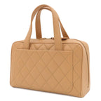 Chanel Wild Stitch Beige Gold Lambskin Boston Bag — view 2