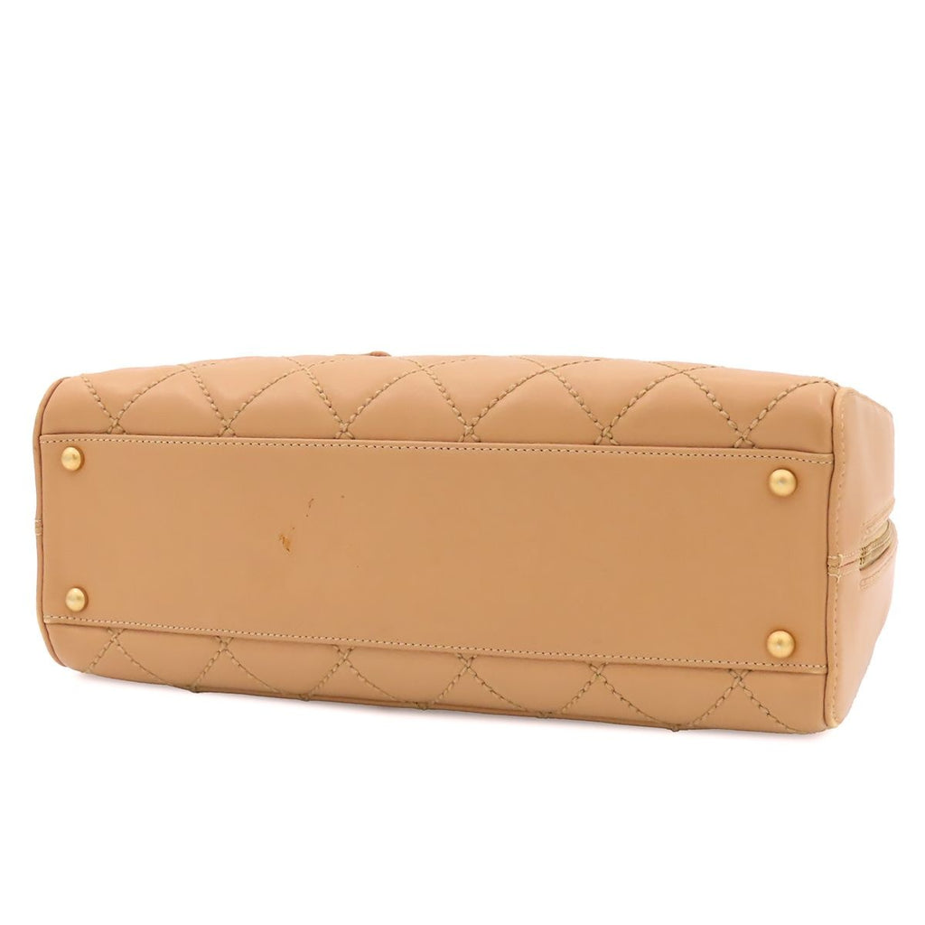 Chanel Wild Stitch Beige Gold Lambskin Boston Bag — view 3