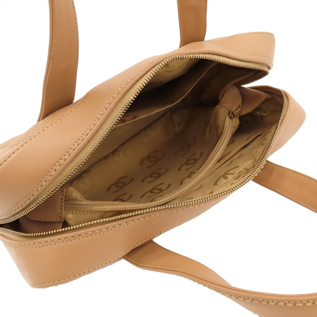 Chanel Wild Stitch Beige Gold Lambskin Boston Bag — view 5
