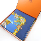 Hermes 90 Voiles De Lumiere Sailing Ship Of Light Blue Silk Scarf Box — view 2