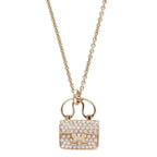 Hermes Amulet Constance 18K Pink Gold Diamond Bag Motif Necklace — view 2