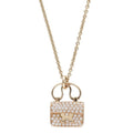 Hermes Amulet Constance 18K Pink Gold Diamond Bag Motif Necklace