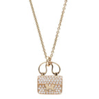 Hermes Amulet Constance 18K Pink Gold Diamond Bag Motif Necklace