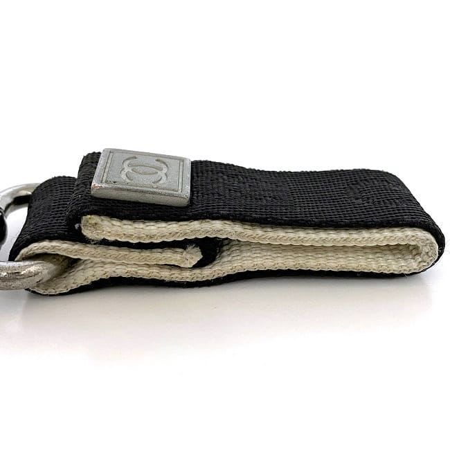 Chanel Key Ring Black Gray Silver — view 8