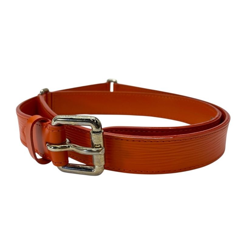 Louis Vuitton Epi Belt Accessories Logo Leather Orange Silver M9552 — view 2