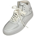 Celine CT 01 Lace Up High Cut Sneakers Logo Shoes Leather White