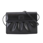 Gucci Double Shoulder Bag Leather Black Gold Vintage
