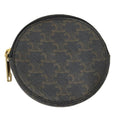 Celine Coin Case Macadam Dark Brown Leather