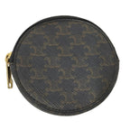Celine Coin Case Macadam Dark Brown Leather