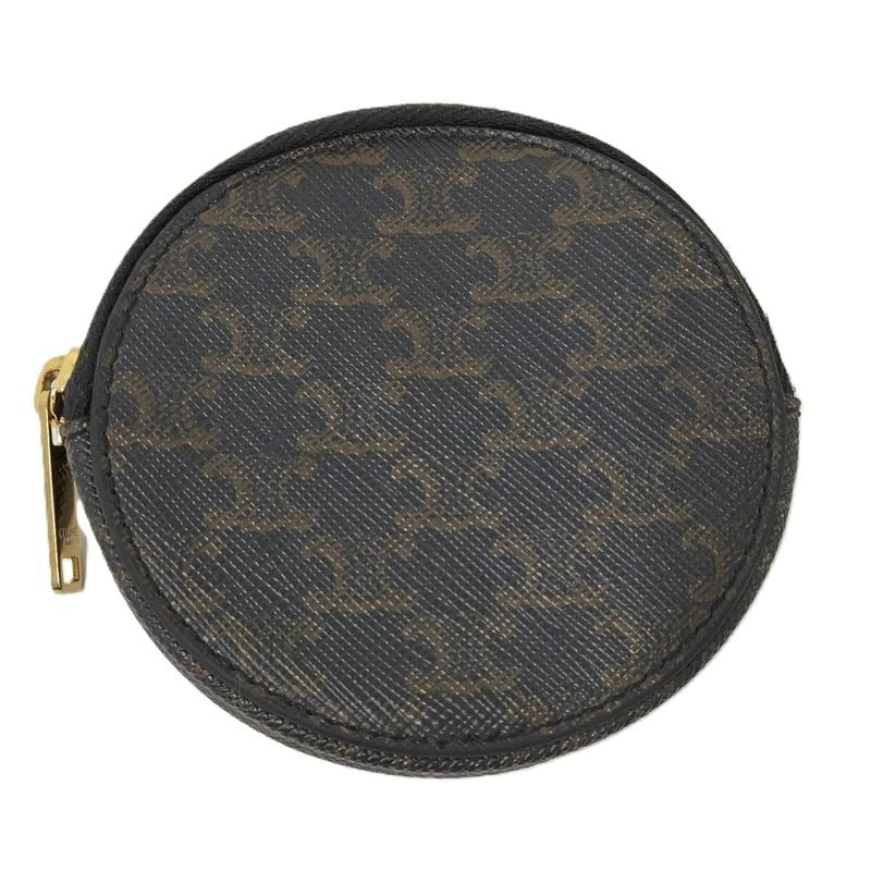 Celine Coin Case Macadam Dark Brown Leather