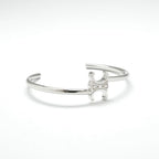 Celine Bracelet Bangle Cuff Silver Triomphe Asymmetric — view 2