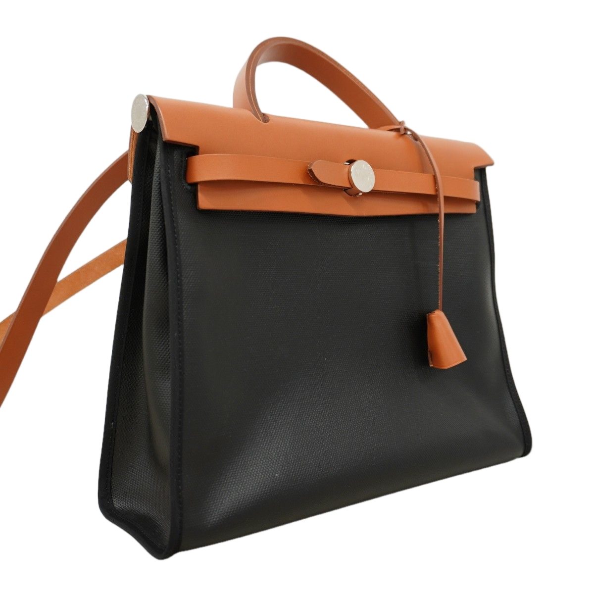 Hermes Handbag Ale Back Zip PM Toilet Roulis Black Natural Silver — view 2