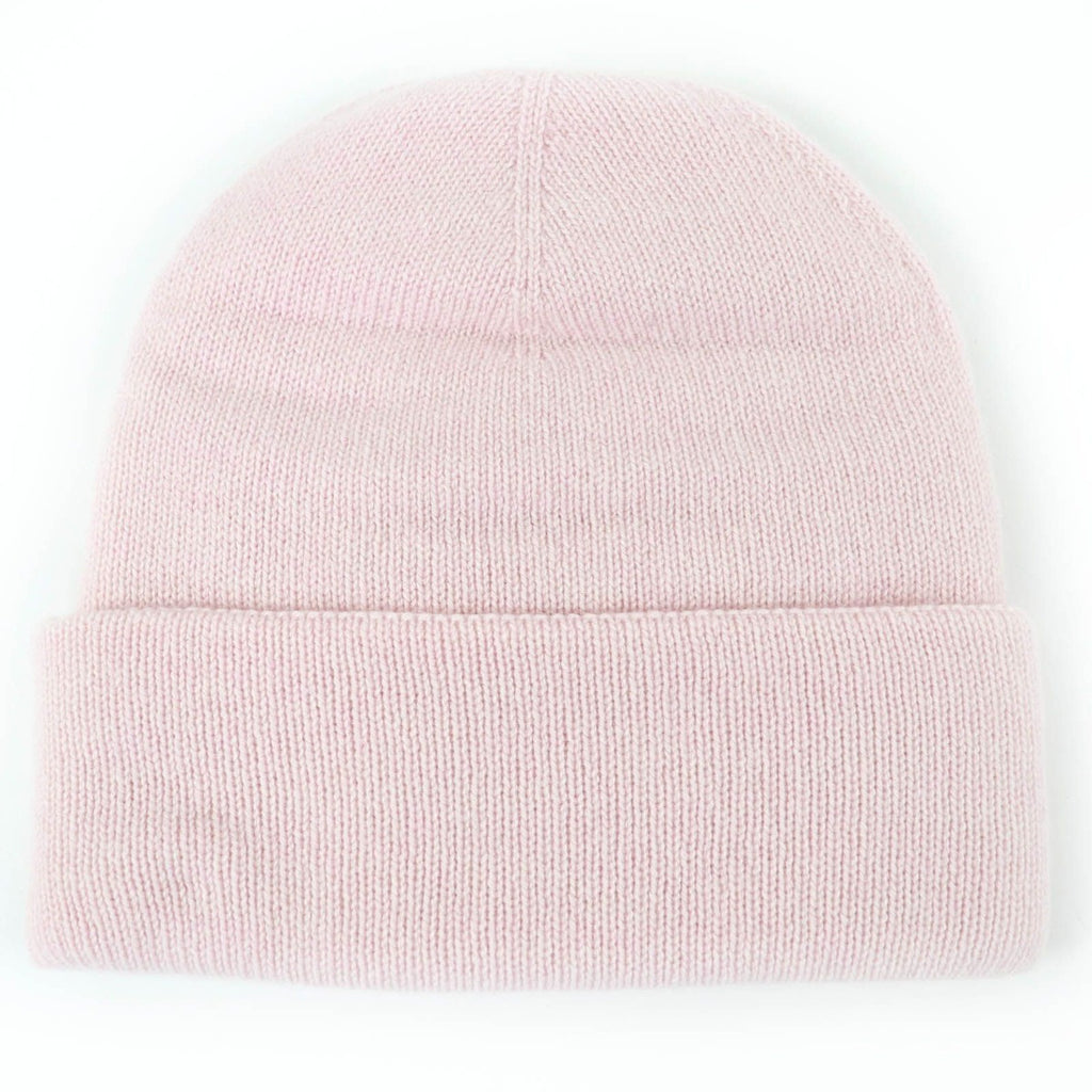 Chanel Cashmere CC Logo Heart Rhinestone Knit Cap Pink — view 3