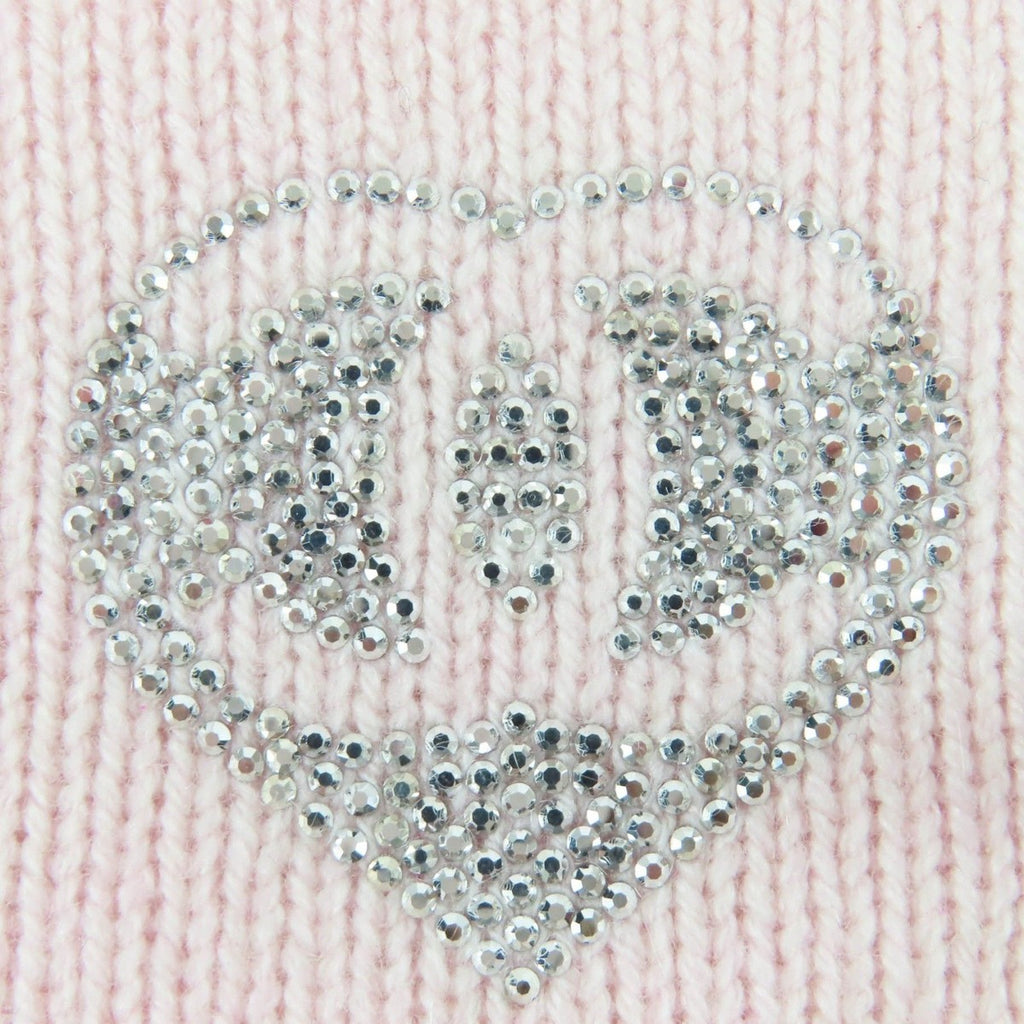 Chanel Cashmere CC Logo Heart Rhinestone Knit Cap Pink — view 9