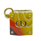 Christian Dior Sorbet Ring Accessories CD Logo Metal Plastic Yellow