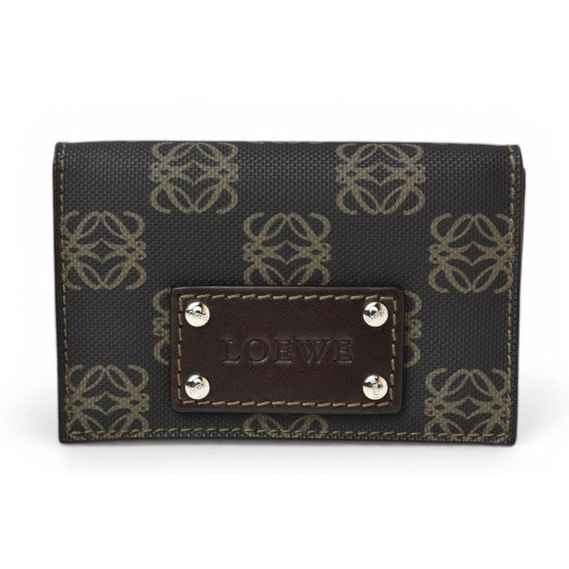 Loewe Card Case Coin Leather Anagram Brown