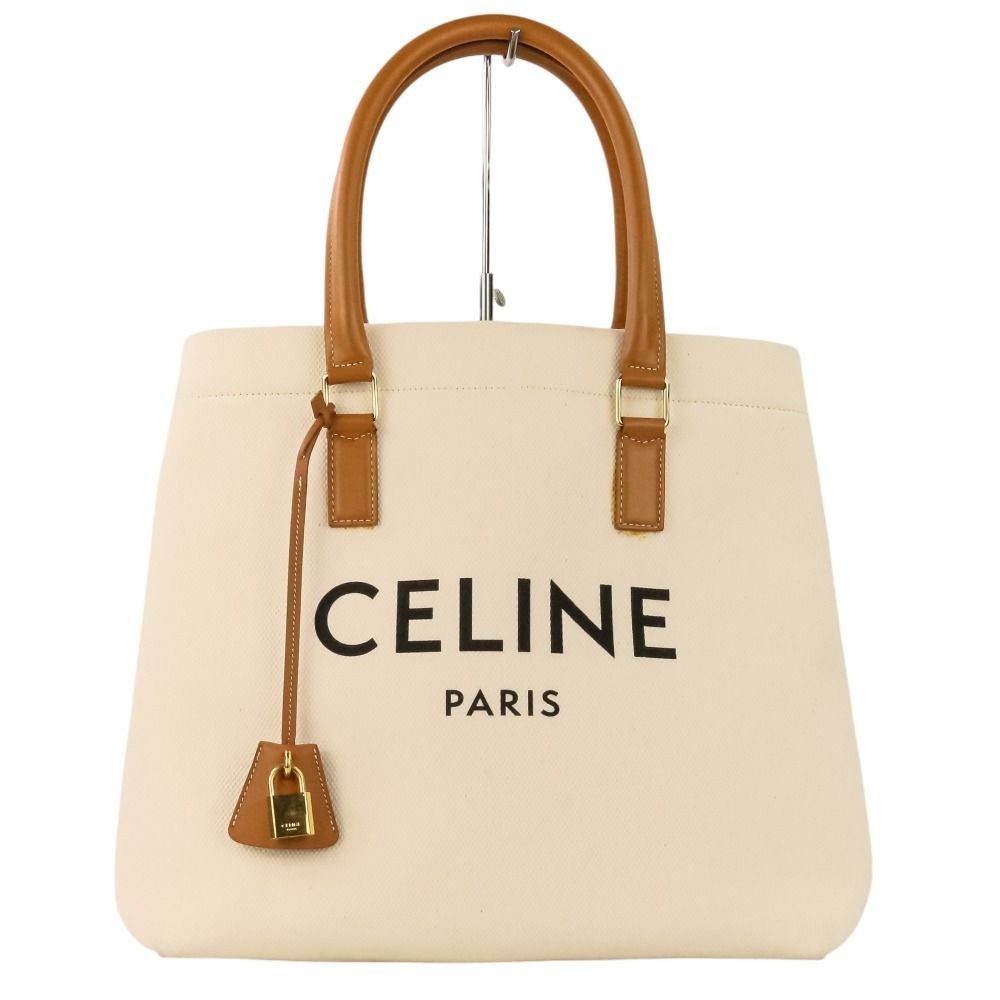 Celine Horizontal Cabas Tote Natural White