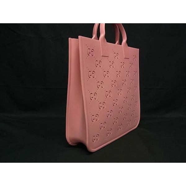 Gucci Childrens GG Pattern Rubber Tote Handbag Pinkish — view 2