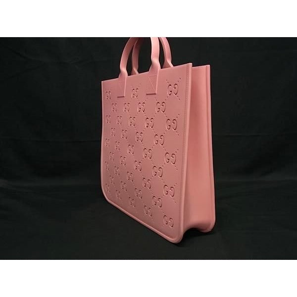 Gucci Childrens GG Pattern Rubber Tote Handbag Pinkish — view 3