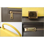Celine Shoulder Bag Small Trapeze Yellow Brown Beige 2 — view 3