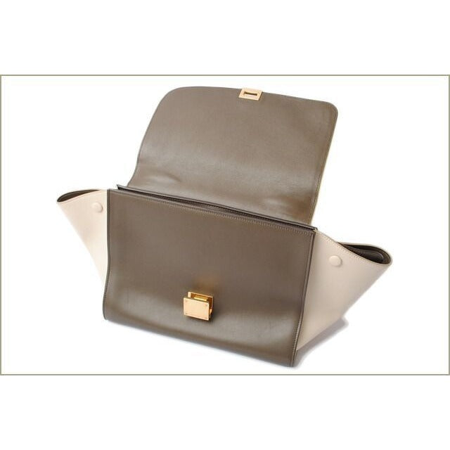 Celine Shoulder Bag Small Trapeze Yellow Brown Beige 2 — view 6