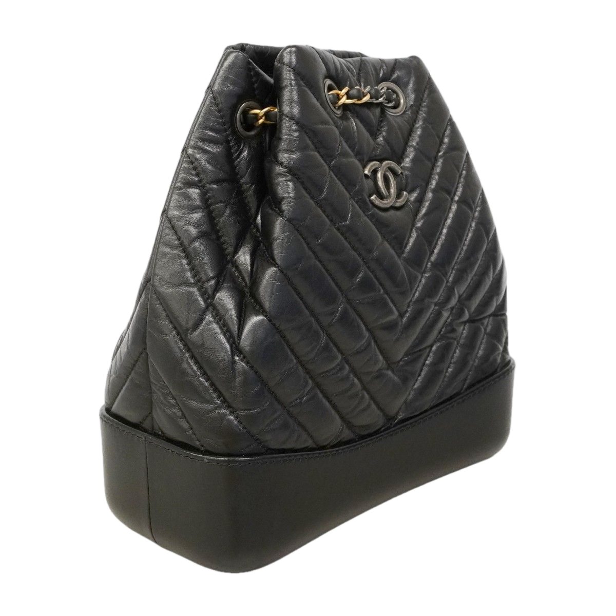 Chanel Backpack Blanc Calfskin Black Gold Silver — view 2