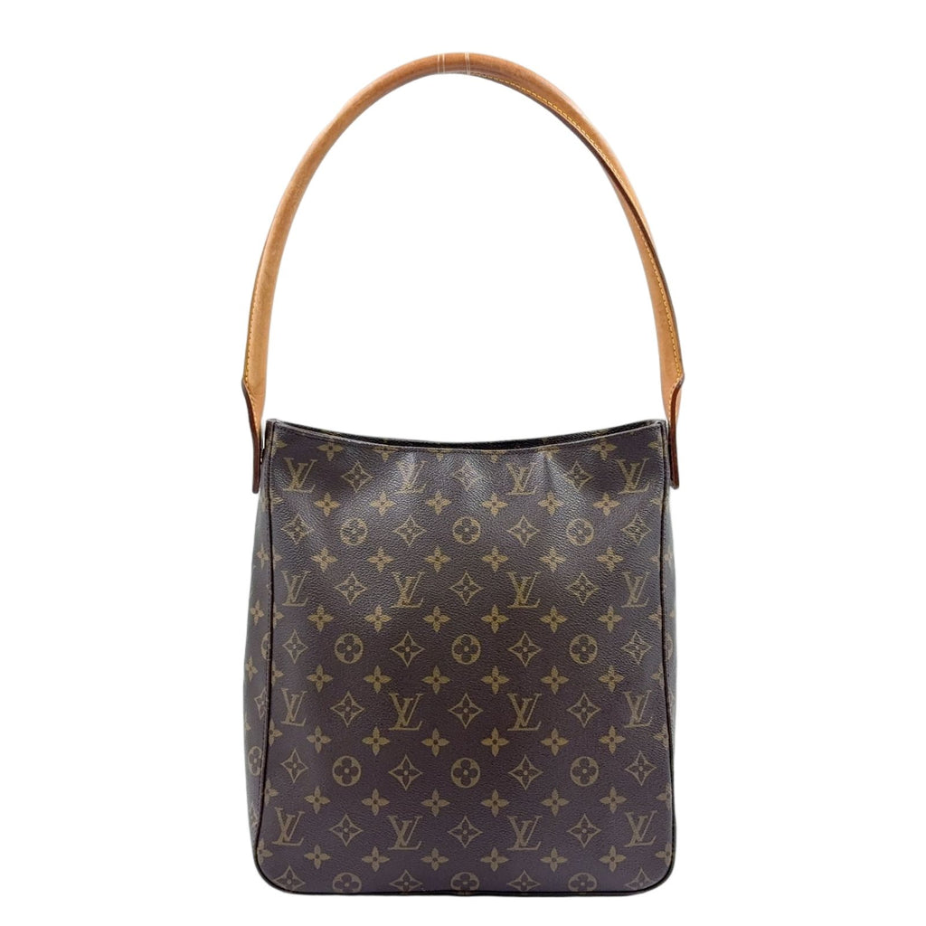 Louis Vuitton Looping GM Monogram Leather Brown Shoulder Bag Gold