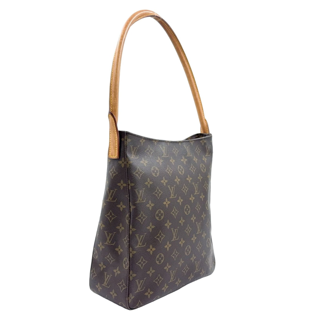 Louis Vuitton Looping GM Monogram Leather Brown Shoulder Bag Gold — view 2