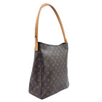 Louis Vuitton Looping GM Monogram Leather Brown Shoulder Bag Gold — view 2