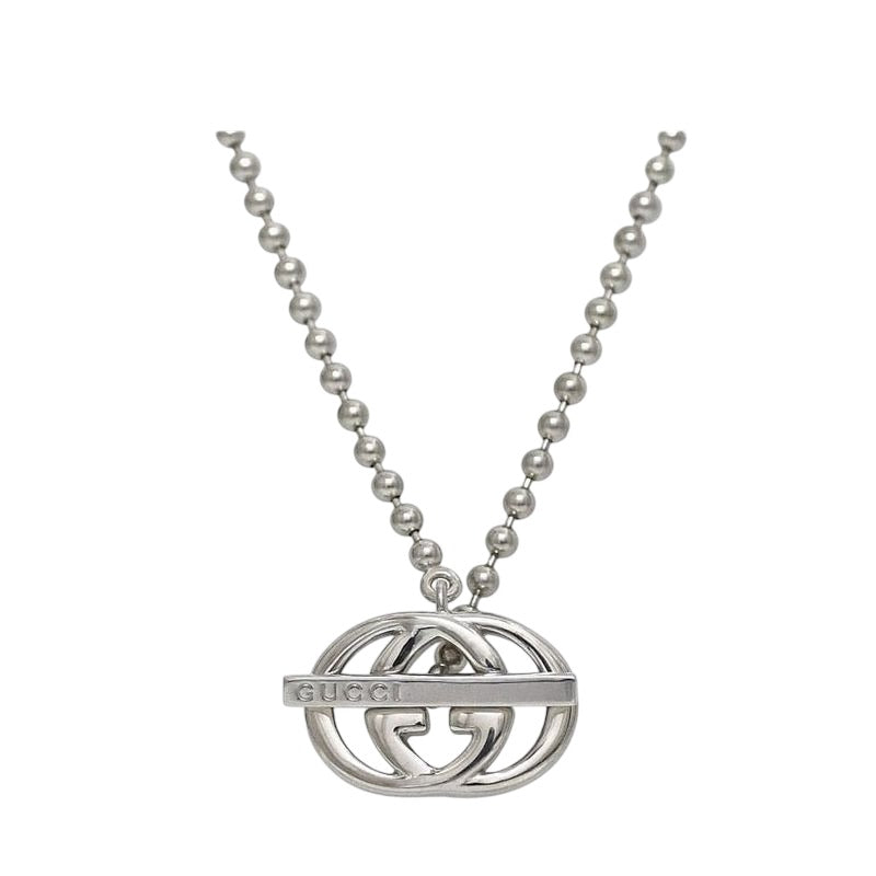 Gucci Necklace Silver Interlocking Polished Ag