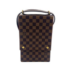 Louis Vuitton Portobello Damier Ebene Leather Brown Shoulder Bag Gold